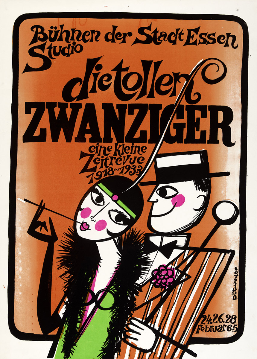 Affiche Plakat Poster Die tollen Zwanziger 1965 die Bühnen der Stadt Essen Pit Weyer