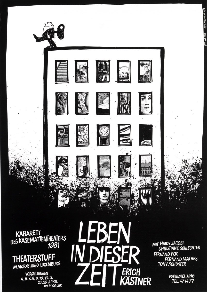 Theaterplakat Affiche Théâtre Kasemattentheater 1981 Pit Weyer