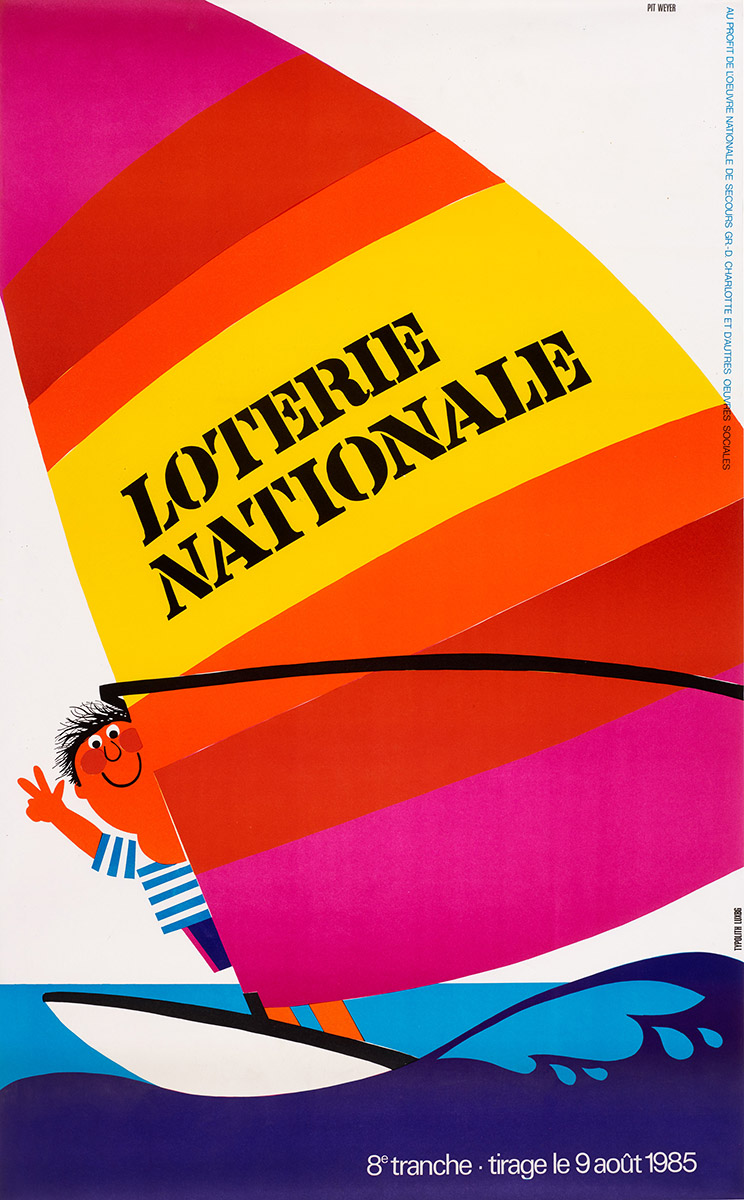 Affiche Loterie Nationale 1985 Pit Weyer