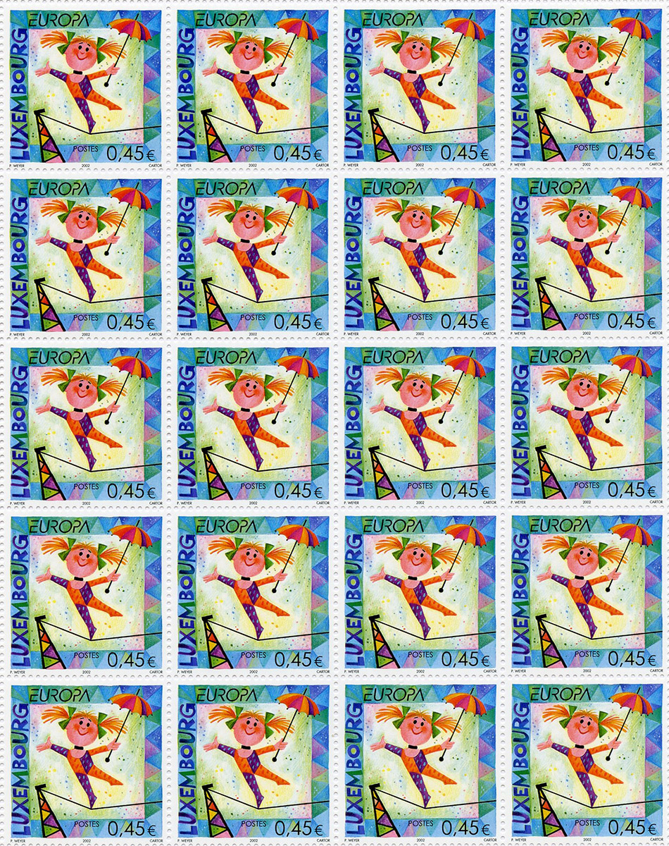 Europa Postal Stamp Timbre postal 2002 Thème: Cirque Pit Weyer