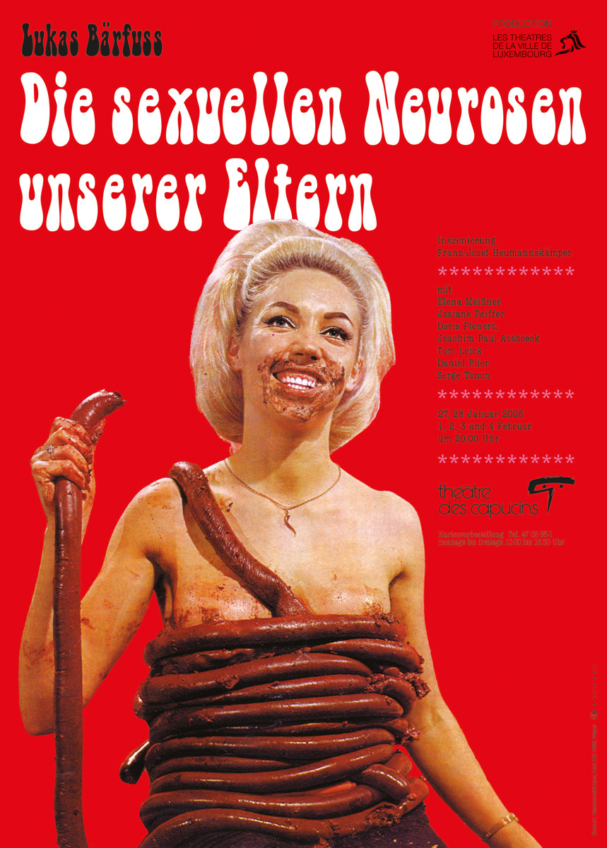 Affiche Plakat Théâtre des Capucins 2005 Die sexuellen Neurosen unserer Eltern Pit Weyer