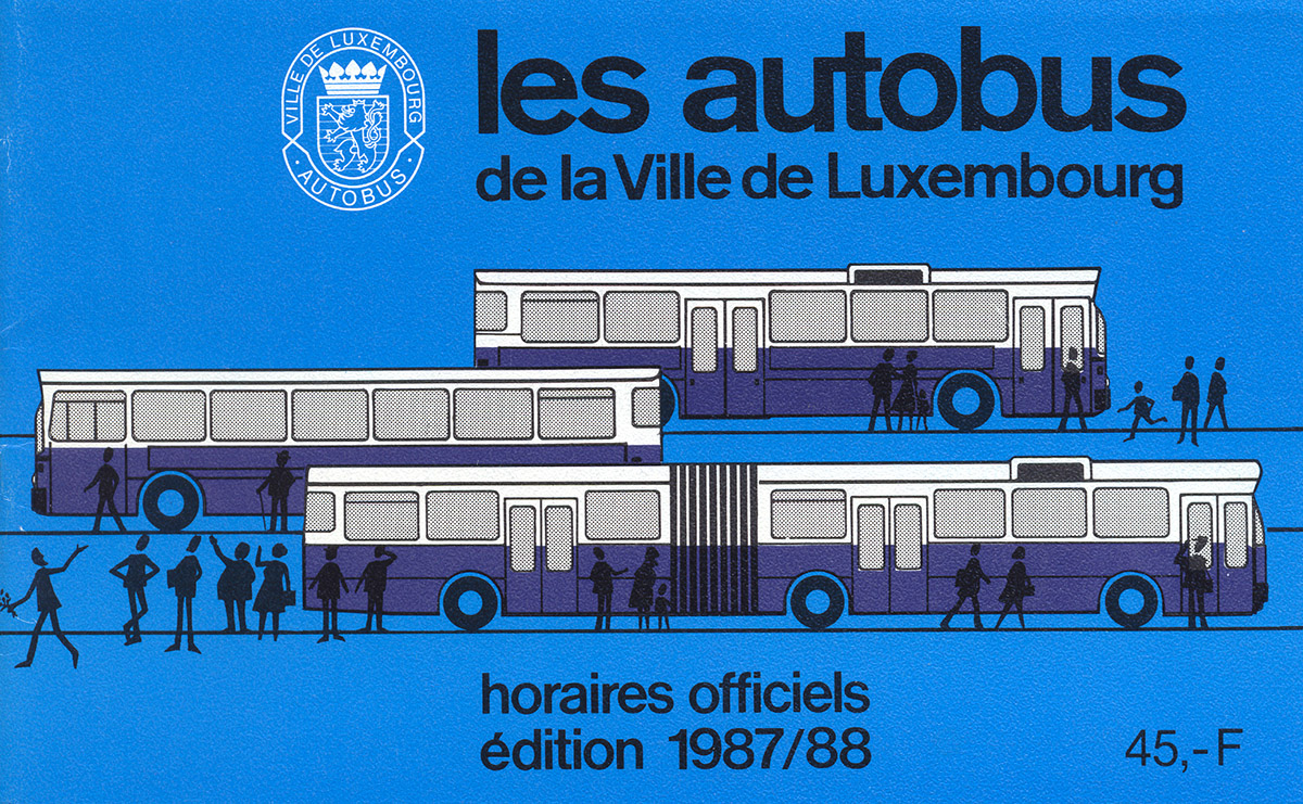Dépliant Horaires Autobus municipaux de la Ville de Luxembourg Luxembourg Lex & Pit Weyer