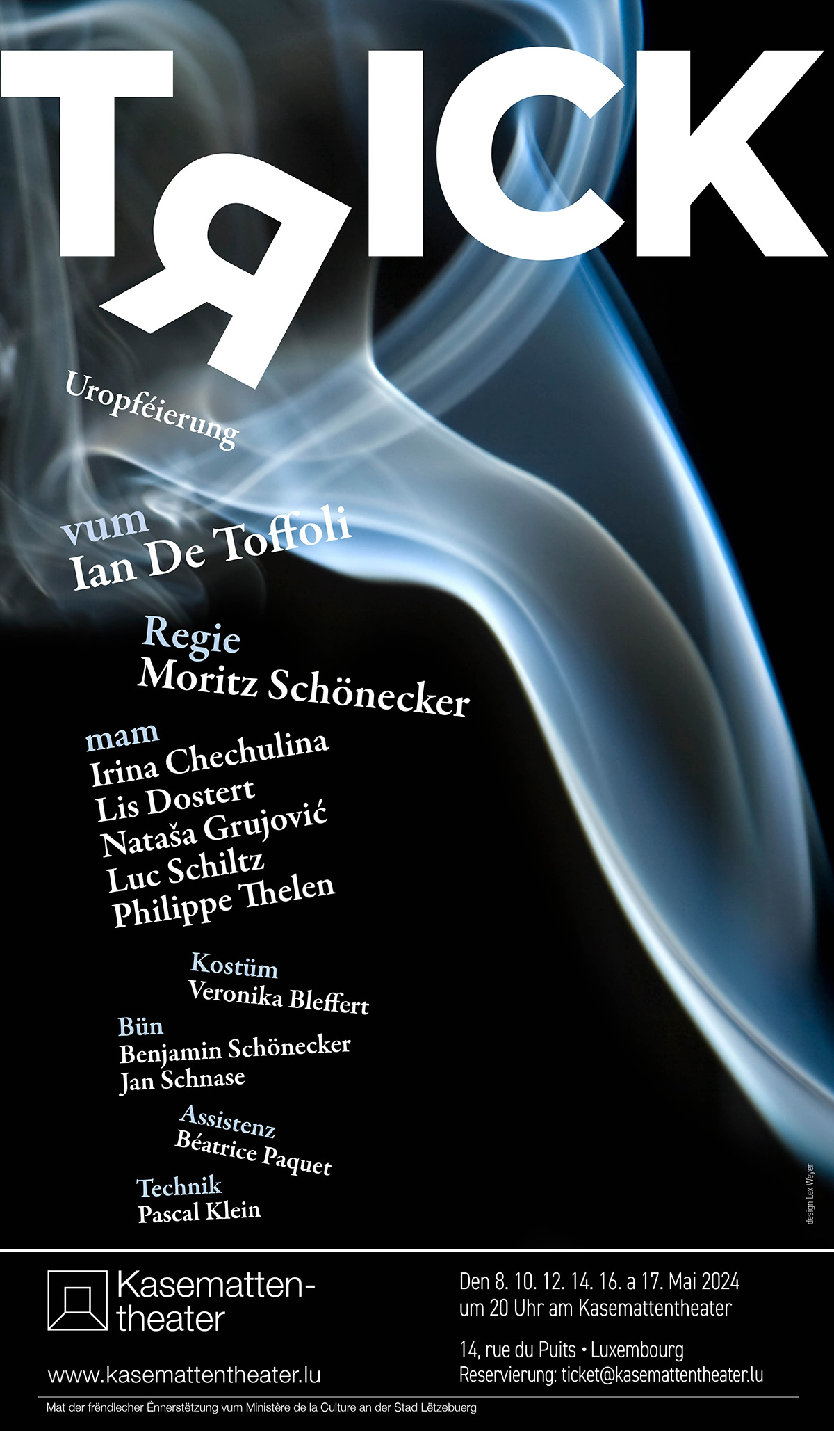 Plakat Affiche Kasemattentheater TRICK Ian De Toffoli 2024